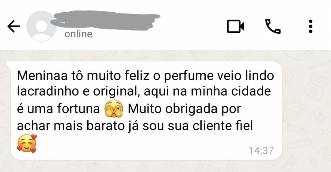 Depoimento: o perfume veio lacrado e original. Muito obrigada por achar mais barato.
